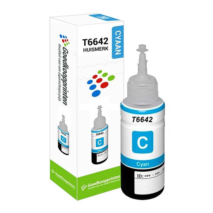 Huismerk voor Epson T6642 inkt cartridge Cyaan - Ecotank 100ML main product photo