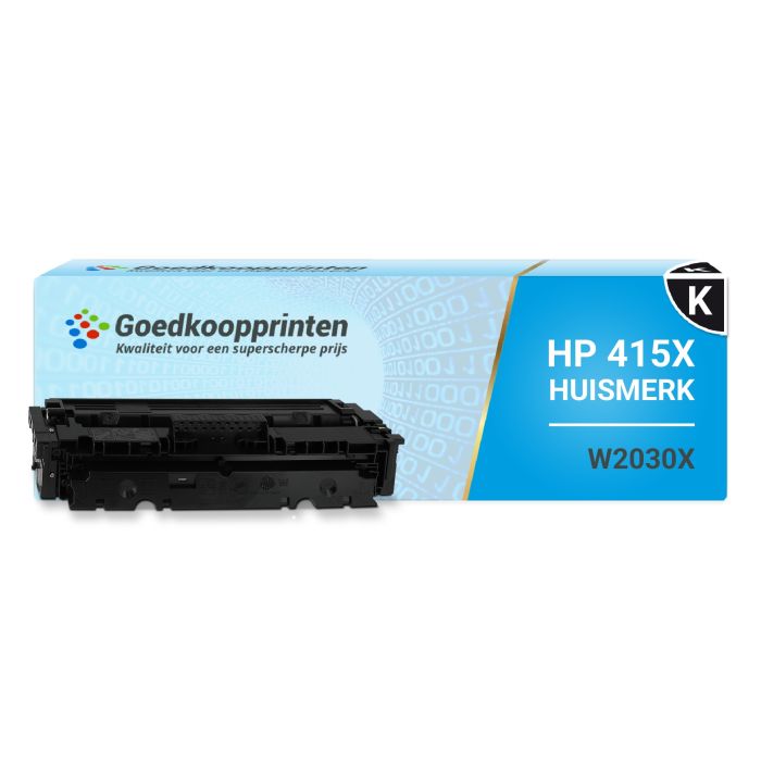 Huismerk voor HP 415X toner (W2030X) Zwart (MET CHIP) hoge capaciteit main product photo
