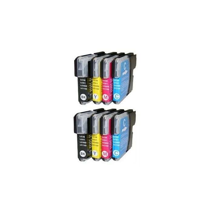 ACTIE: Brother LC-980 inkt cartridges / LC-1100 (8 ST) - Huismerk main product photo
