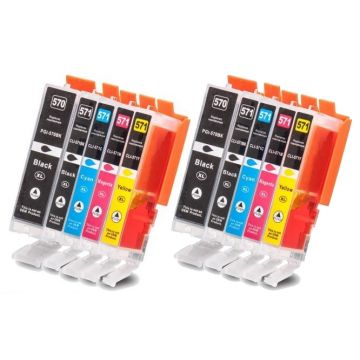 ACTIE: CANON PGI-570 XL / CLI-571 XL Inkt Cartridges Multipack  (10st) - Huismerk