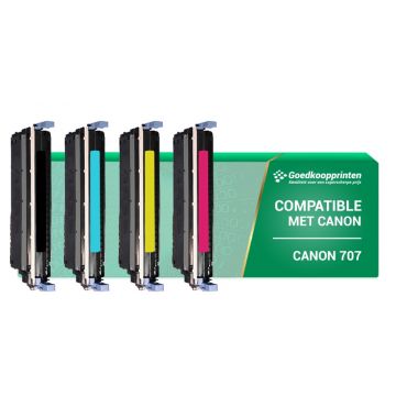 Canon 707 toner cartridge Multipack Zwart en Kleur - Huismerk Actie Set