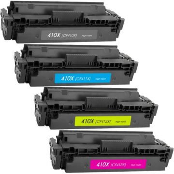 Compatible XL-versie HP CF410A / CF410X + 3 Kleuren toner Multipack