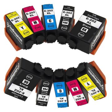 ACTIE: Epson 202XL inkt cartridges Multipack (C13T02G74010) - Huismerk set 10 stuks