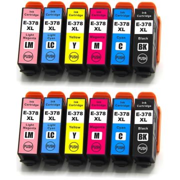 Epson T3788 inkt cartridges Multipack (378XL) 12 stuks - Huismerk set