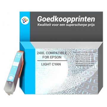 Epson T2435 inkt cartridge Licht Cyaan (12 ML) - Huismerk