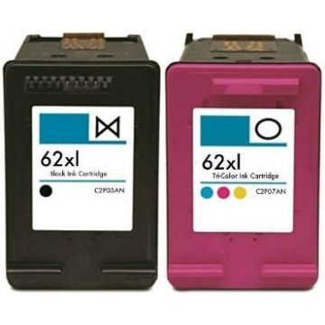 Huismerk voor HP 62XL inkt cartridge Multipack Zwart en Kleur (20/19ML)