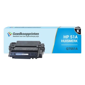 Huismerk voor HP 51A toner / HP Q7551A toner (7.250 afdrukken) Zwart