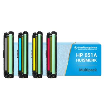 Huismerk voor HP 651A toner cartridge Multipack C,M,Y,K (13.500 afdrukken) set