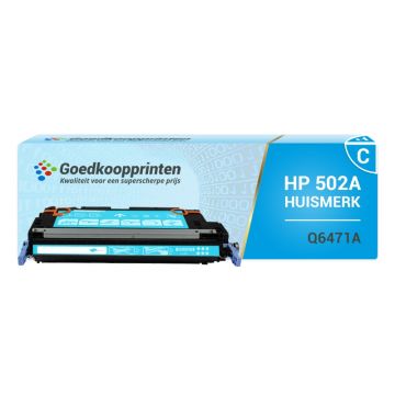 Huismerk voor HP 502A / Q6471A toner cartridge Cyaan (4.000 afdrukken)