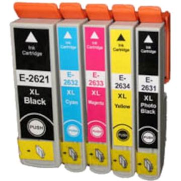 Huismerk Epson 26XL inkt cartridges 5-Kleuren Multipack (74 ml)