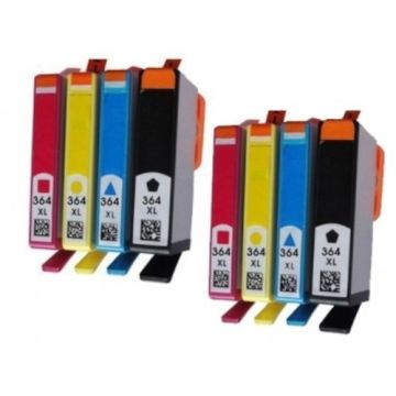 Huismerk HP 364XL inkt cartridges 2 x 4 Kleuren Multipack (168 ml)