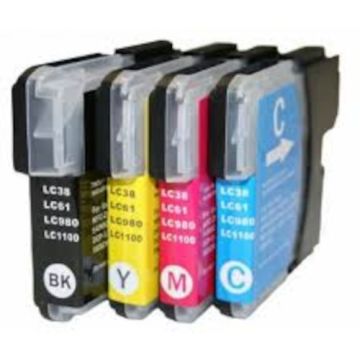 Huismerk Brother LC-980 / LC-1100 inkt cartridges 4-Kleuren Multipack (85 ml)