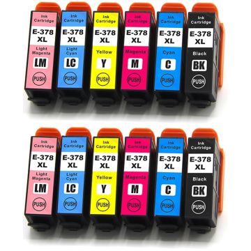 Epson T3788 inkt cartridges Multipack (378XL) 12 stuks - Huismerk set