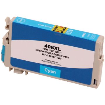 Huismerk Epson 408XL inkt cartridge Cyaan (22 ml)