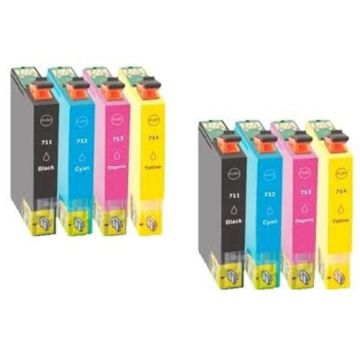Huismerk Epson T0715 inkt cartridges 2 x 4 Multipack (102 ml)