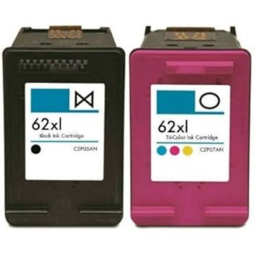 Huismerk HP 62XL inkt cartridge Multipack Zwart (20 ml) Kleur (19 ml)