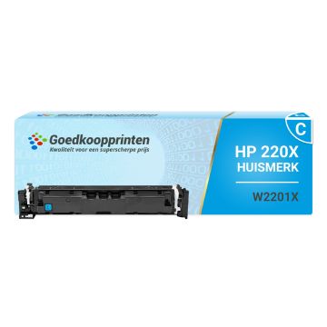 Huismerk voor HP W2201X (220X) toner Cyaan MET CHIP hoge capaciteit