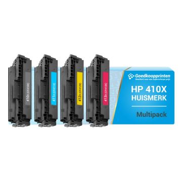 Compatible XL-versie HP CF410A / CF410X + 3 Kleuren toner Multipack