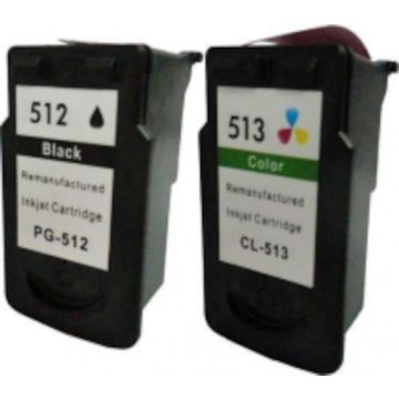 Huismerk Canon PG-512 / CL-513 inkt cartridges Multipack Zwart (16 ml) en kleur (13 ml)